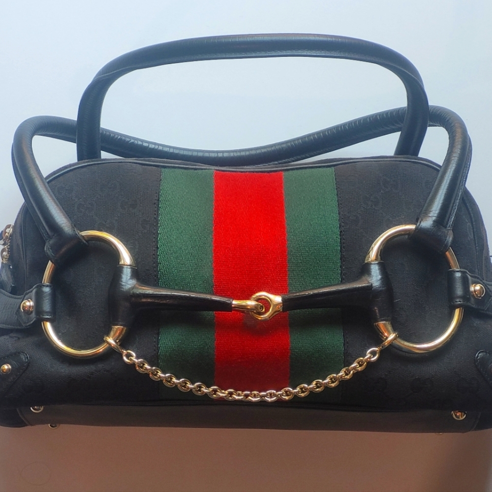AUTHENTIC GUCCI HORSEBIT MONOGRAM BAG